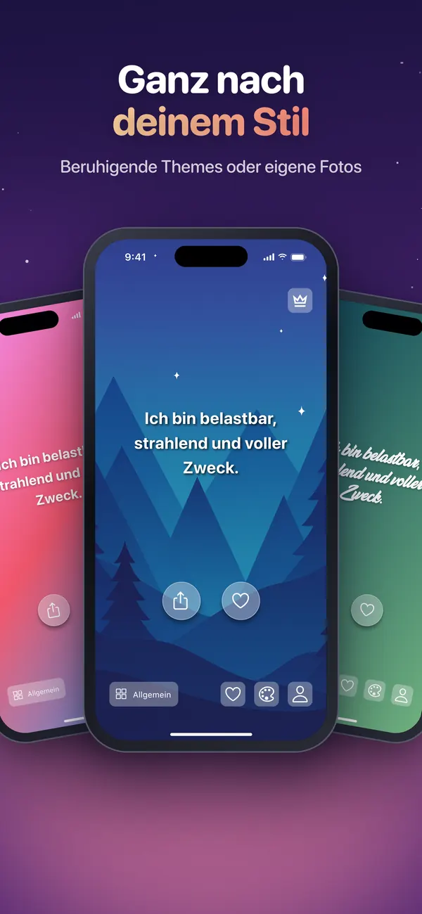 Drei Shine-Themes nebeneinander