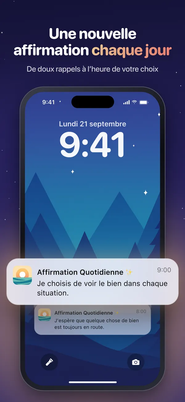 Un rappel d’affirmation quotidienne sur l’écran verrouillé de l’iPhone