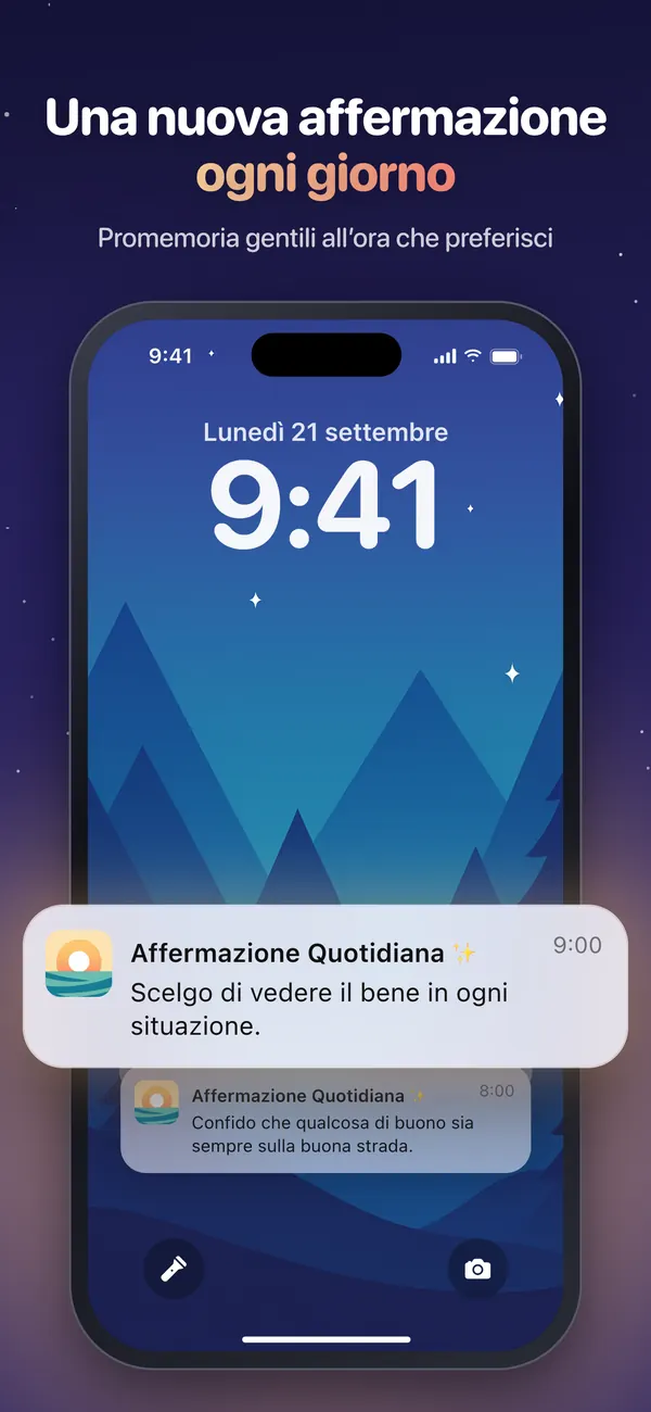 Un promemoria con l’affermazione del giorno sulla schermata di blocco dell’iPhone