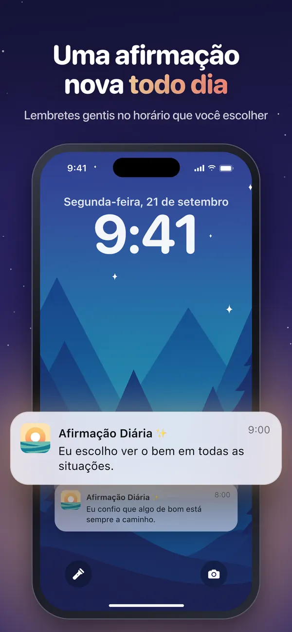 Lembrete com uma afirmação diária na Tela Bloqueada do iPhone